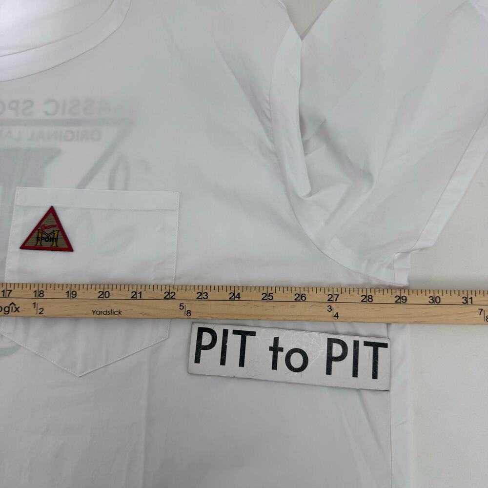 NWT Marina Rinaldi Hi Low White Cotton T-Shirt US 20 Minimalist Sporty Old Money - Picture 5 of 10